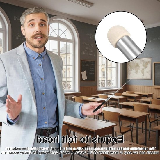 2 Stuks Verstelbare Aanwijsstokken van 48 Inch voor Klaslokalen, Presentaties en Kantoorgebruik, Draagbare Telescopische Stokken in Rood en Zwart van Merkloos	 — afbeelding 2