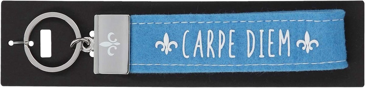 Depesche sleutelhanger cadeau voor papa - vilt en metaal, blauw.