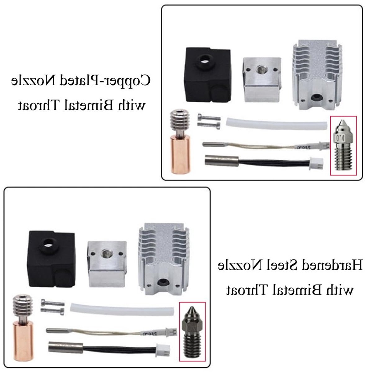 Hoge Temperatuur en Snelheid Extruder Printkop voor 3D Printer met Hardened Steel Nozzle en Bimetallic Neck