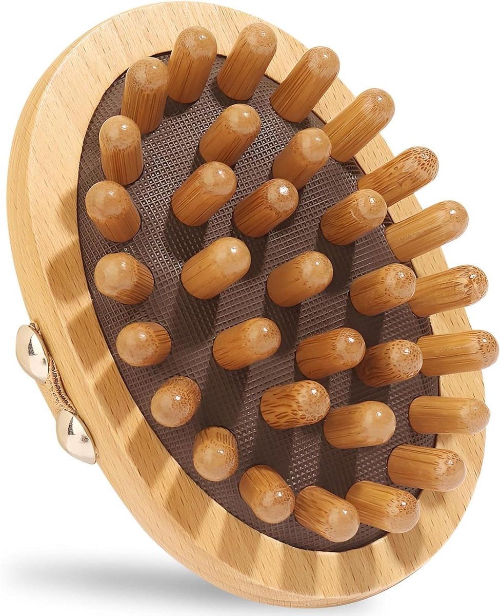 Houten massagekam - Gua Sha kam - Lichaam ontspannen - Natuurlijk sandelhout - 11 x 8 x 4 cm - Houtkleur
