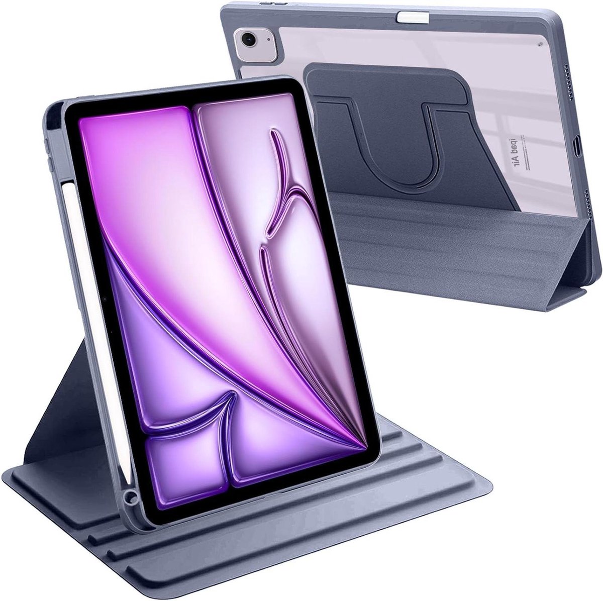 iPad Air Pro Hoes - Tablethoes Beschermhoes - Tabletbescherming Onderweg - 360 Graden Draaibare Standaard - 11 Inch - Lavendel