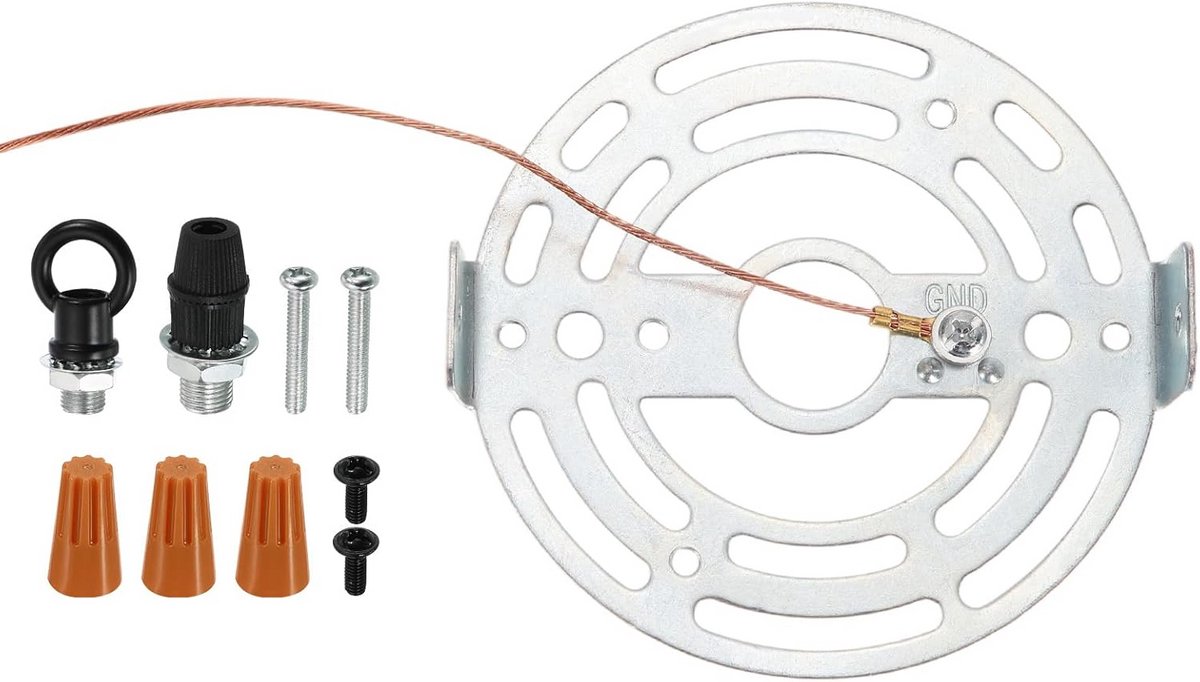 Montagebeugel Plafondlamp - Hanger Licht Bevestiging - Binnenverlichting Ophangen - Stevige Dwarsdrager Plaat - 95 mm Diameter - Staal