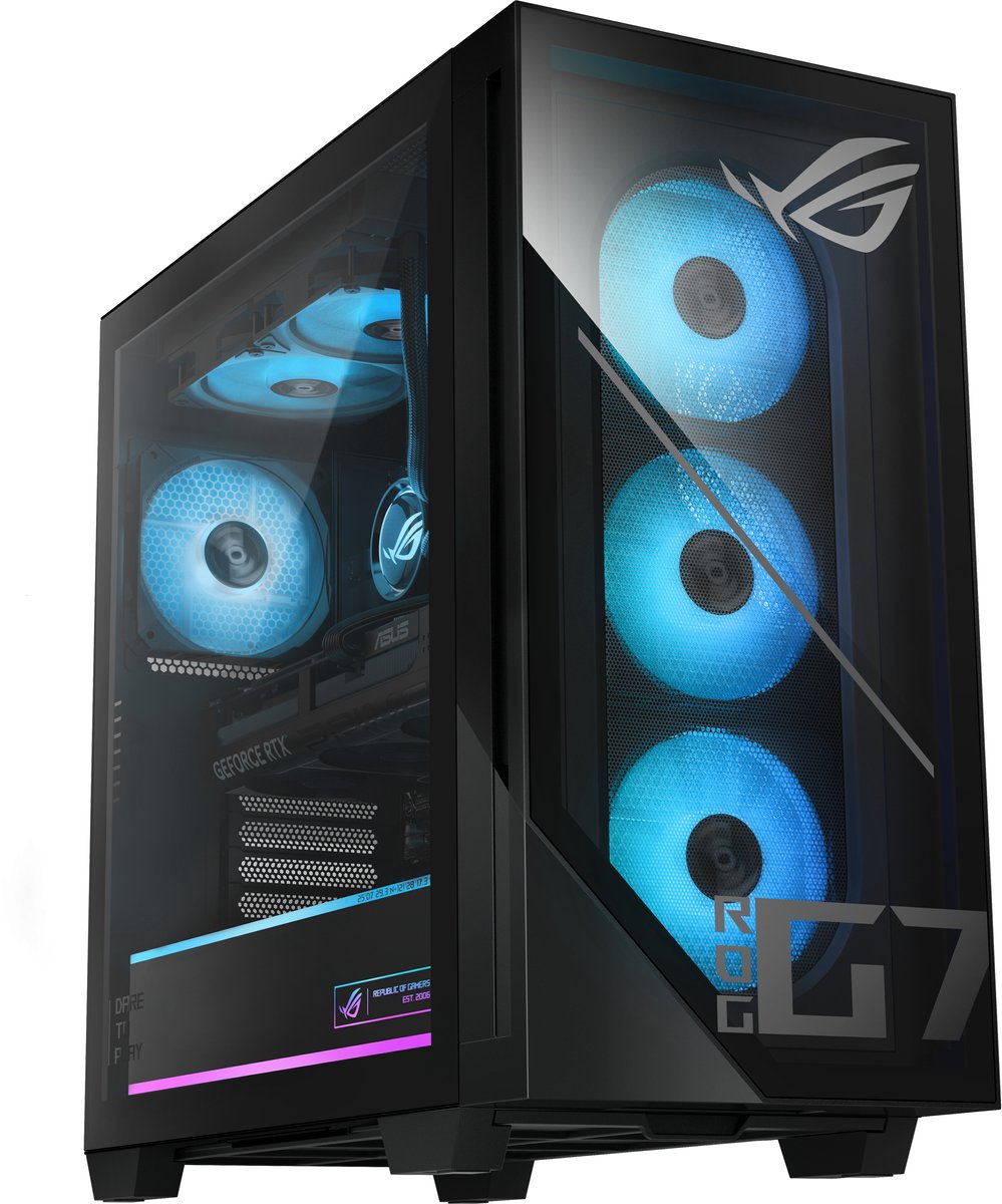 ASUS ROG G700 GM700TZ-R9700X161W AMD Ryzen™ 7 9700X 32 GB DDR5-SDRAM 2 TB SSD NVIDIA GeForce RTX 5080 Windows 11 Home Tower PC Zwart