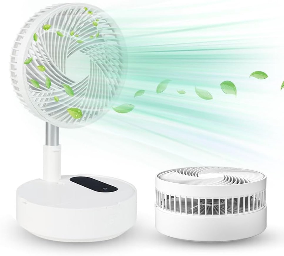 Opvouwbare Staande Ventilator - Draagbare Koeler - Thuis Kantoor - 10000mAh Batterij - 83 Inch Diameter - Wit