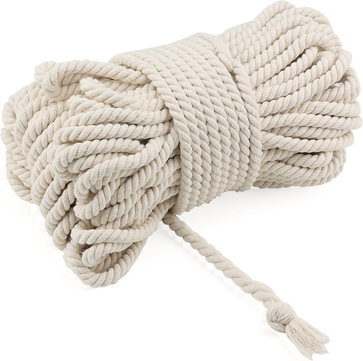 Macrame Koord 8 mm x 50 m, Natuurlijke Katoenen Touw voor Knutselen, Cadeauverpakking en Trouwen Decoraties