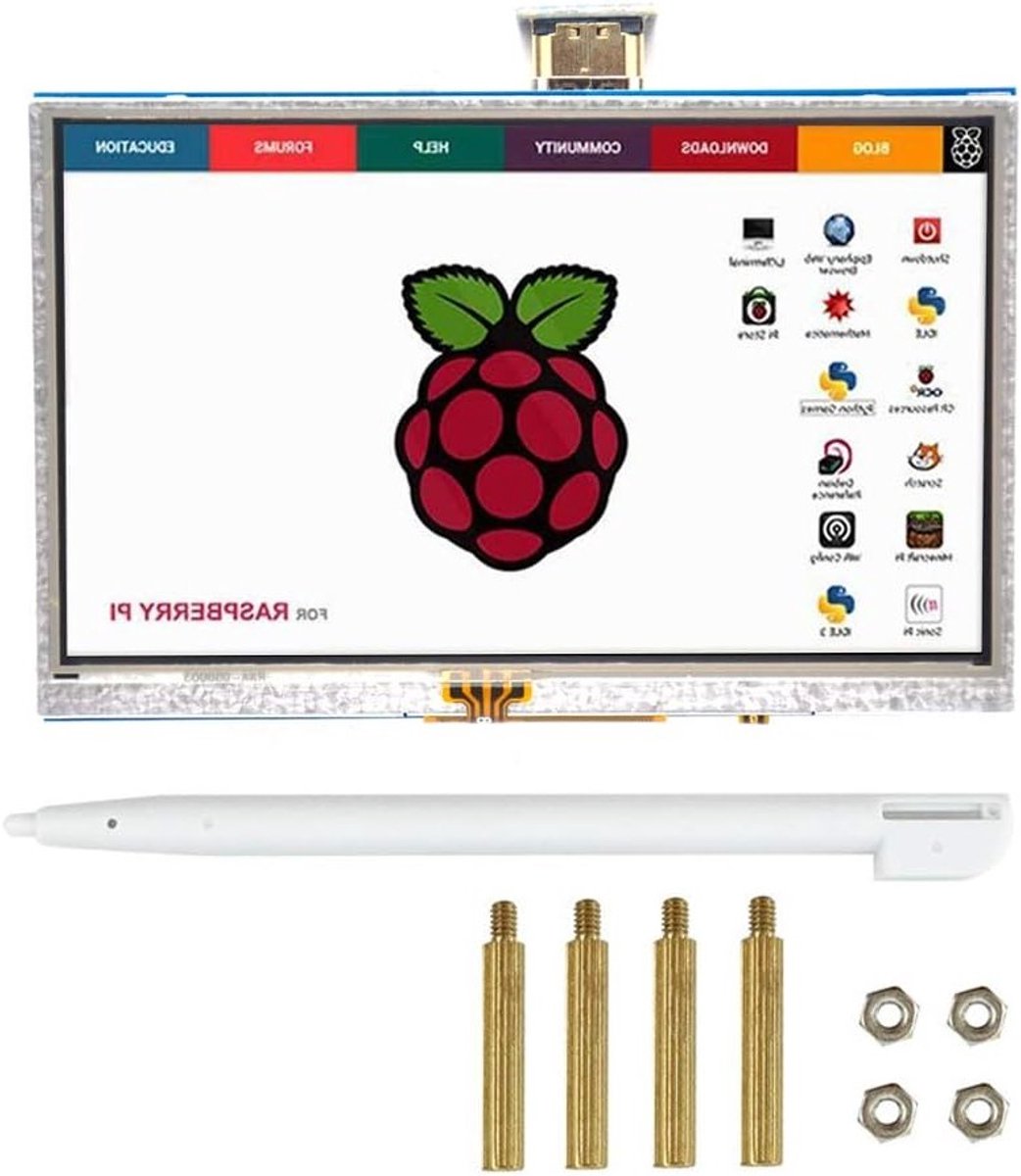 5-inch Touchscreen TFT LCD Display met HDMI-interface voor Raspberry Pi en Banana Pi, 800x480 Resolutie, Geschikt voor Windows 10, 8, 7
