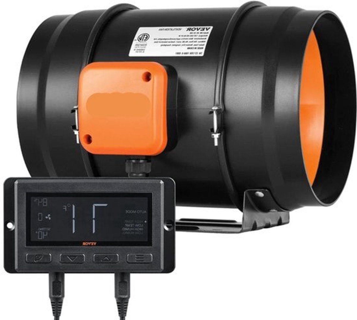 Buisventilator - Inline Kanaalventilator - Fan - Afzuig Ventilator - met temperatuur-vocht