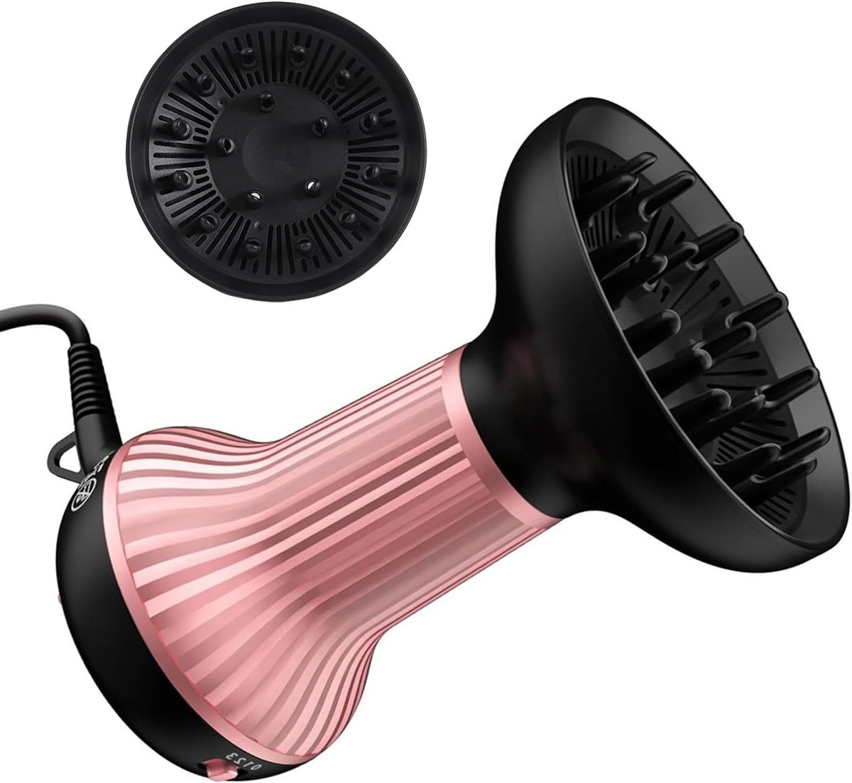 Krachtige 800 W Hot Air Diffuser voor Krullend Haar met 3 Temperaturen, 2 Snelheden en Anti-Frizz Functie, Veilig en Efficiënt Gebruik