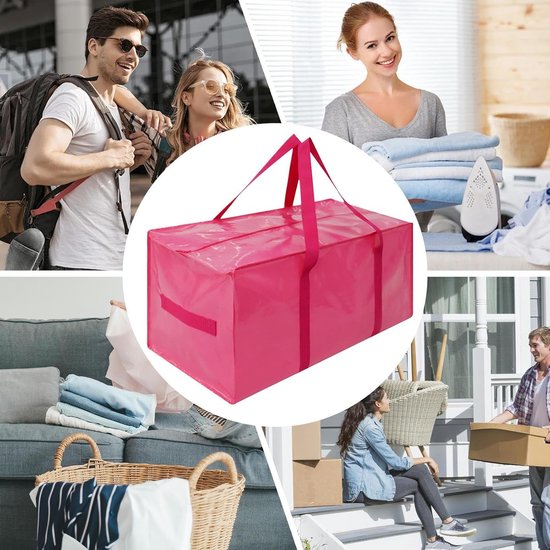 Verhuis Tassen - Opbergzakken Kleding - Ruimtebesparend Opbergen - Waterdichte Container - 73x33x36 cm - Roze — afbeelding 4