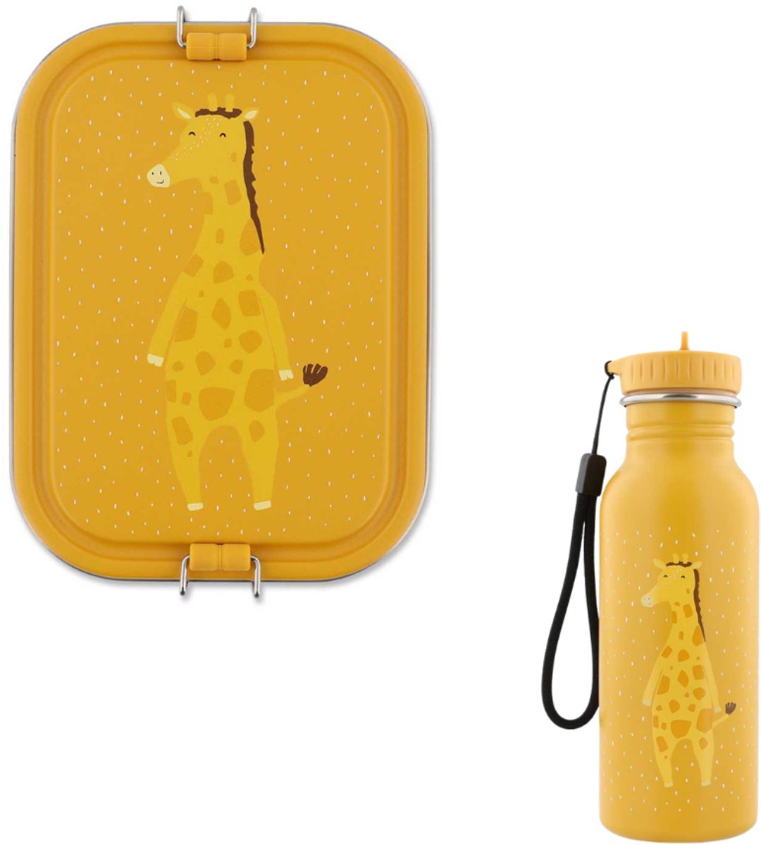 Bundel Trixie Back to School set - Lunchbox/Drinkfles 500ml - Mr. Giraffe