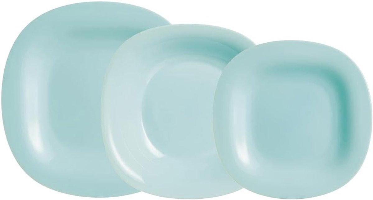 Neo Carine Servies 18 Stuks Opalglas voor 6 Personen Turquoise