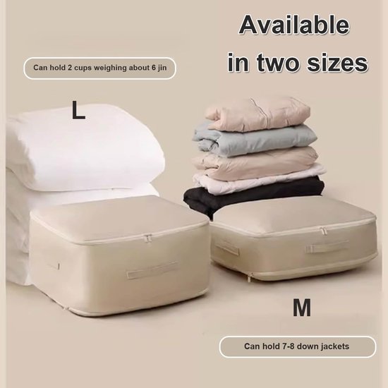 Ruimtebesparende Organizer - Compressie Opbergtas - Dekbedden Kleding Opslag - Zelfcompressie Zonder Vacuüm - Maat M - Grijs — afbeelding 4