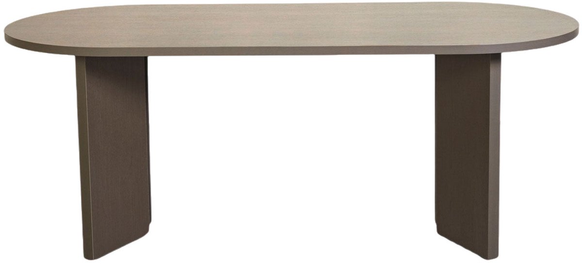 Eettafel Japandi ovaal 200cm walnoot melamine Hano Japanse eetkamertafel