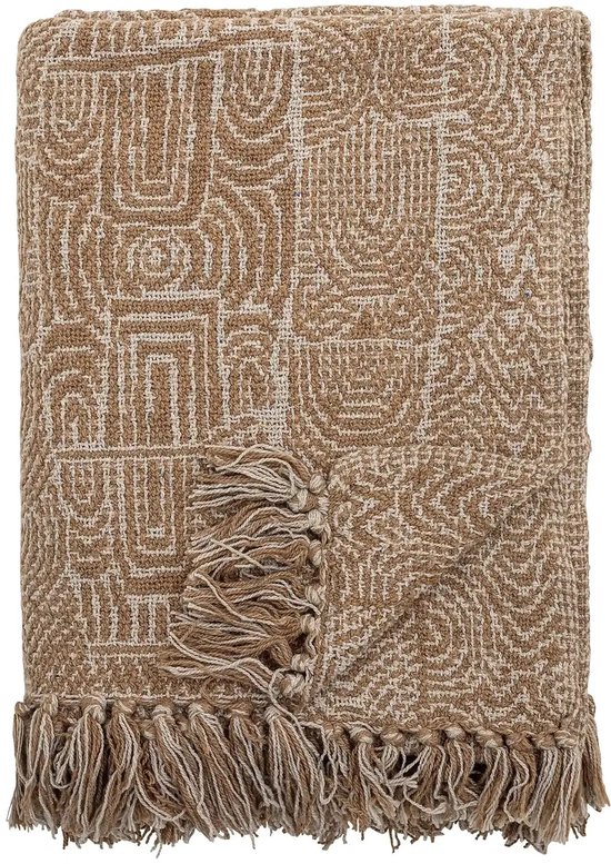 Plaid gerecycled katoen bruin Bresso 130x160cm