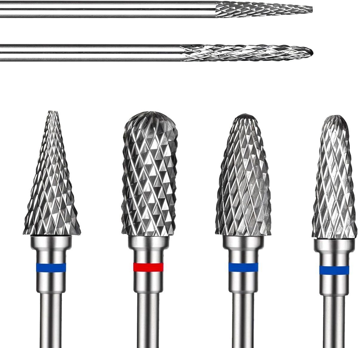 6 Pcs Acrylic Nail Drill Bits - Professionele 3/32 Inch Diamond Carbide Nagelknippers - Manicure en Pedicure voor Acrylverwijdering of Harde Gel Nageltechniek