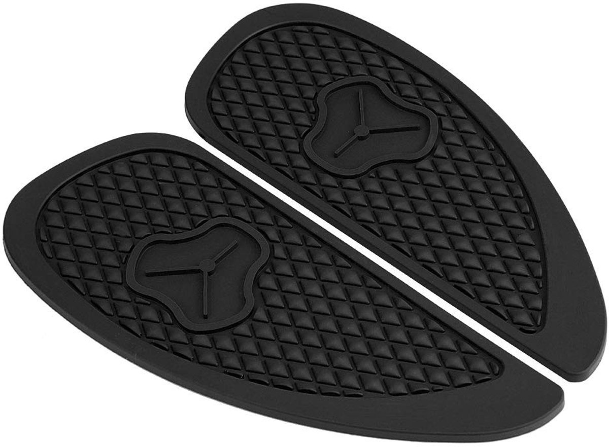 Allecto - Tank Traction Pads - Anti-Slip Pad voor Retro Motorfiets (Zwart)