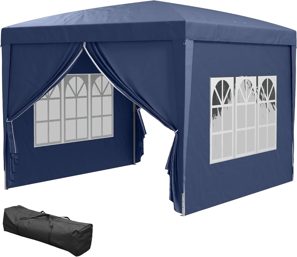 Pop-Up Paviljoen - Opvouwbaar Feesttent - Buitenfeesten Organiseren - Snelle Installatie - 3x3 Meter - Blauw