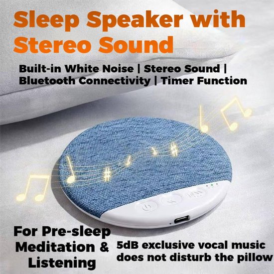 Nieuw model Bluetooth-kussenspeaker 2026 - Bluetooth-speaker voor onder het kussen met witte ruis - Microfiber Bluetooth 5.4-bedspeaker - Geschikt voor zijslapers - Beengeleidingstechnologie (roze *1) van Merkloos — afbeelding 4