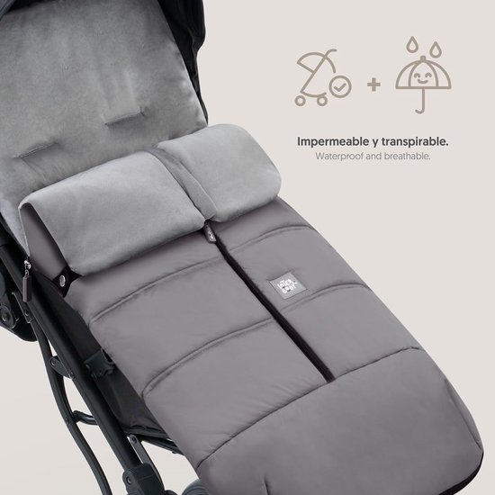 Universele Voetenzak - Kinderwagen Accessoire - Winter Wandelingen - Afneembaar Dubbele Rits - 89 x 49 x 8 cm - Grijs van Universele — afbeelding 5
