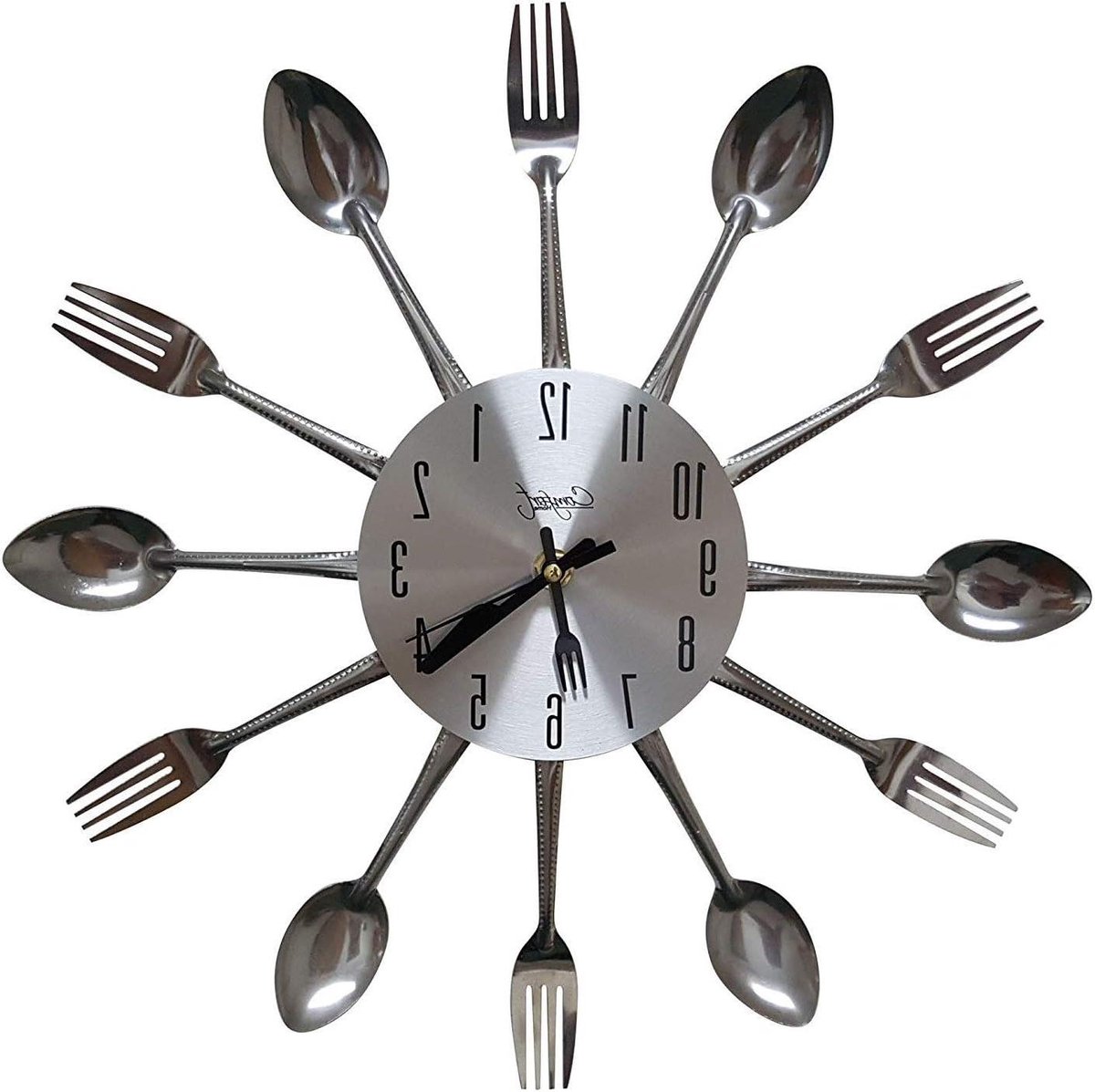 Decoratieve Klok, 3D Verwijderbare Moderne Creatieve Bestek Keuken Lepel Vork Wandklok Woondecoratie
