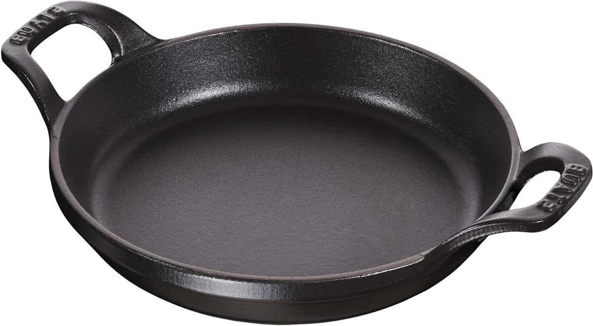 Staub Cast Iron Mini Baking Dish, Round, 11.5 cm, Matt Black, Made in France