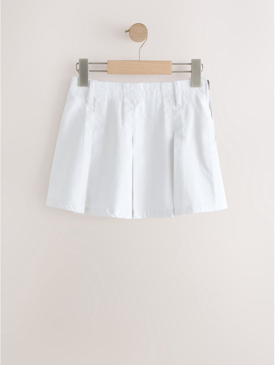 Next - Meisjes - Geplooide denimrok - Wit