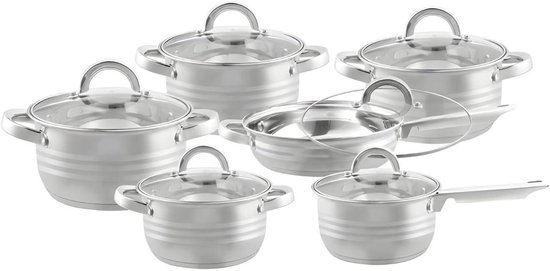 DUCQ Downdraft pannenset - 17 delig - met glazen deksels - vd Garde Warenhuis