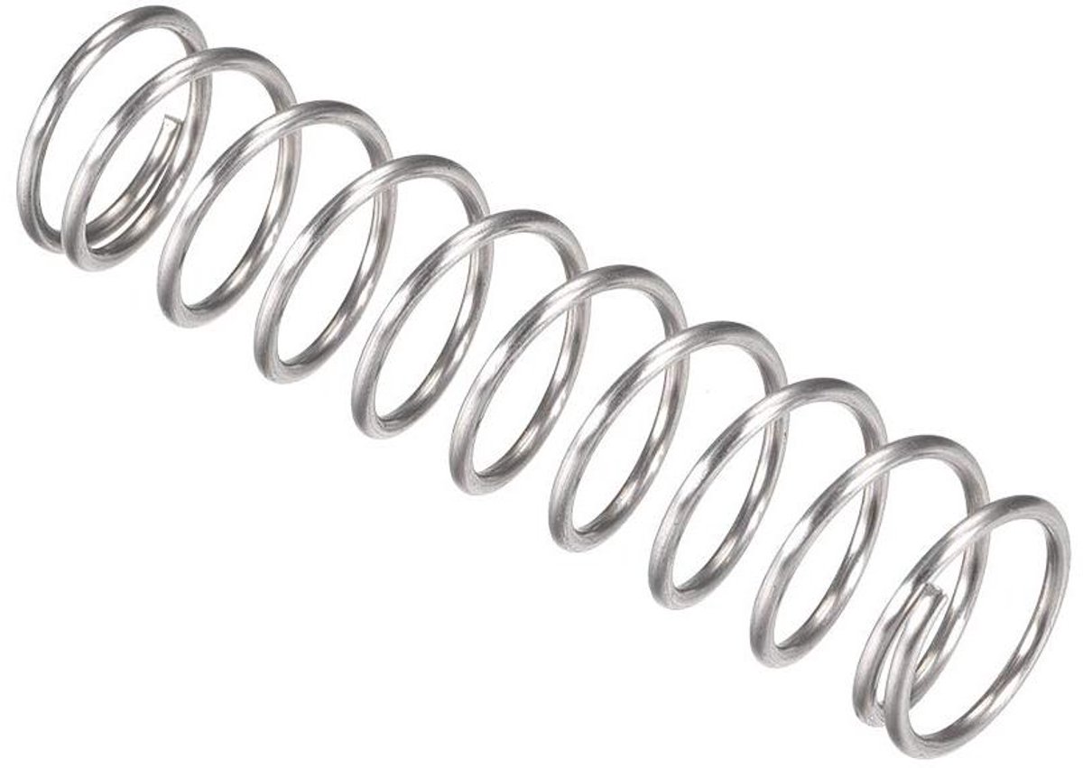 Drukveer RVS - Compressieveer - Machineonderdelen - 304 Roestvrij Staal - 18mm x 70mm - Zilverkleurig