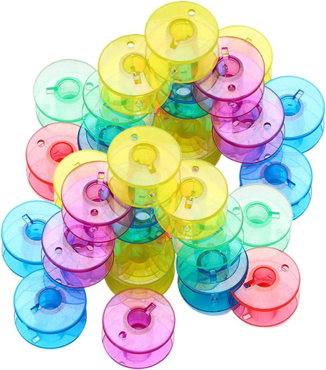 Naaimachinespoelen Kunststof - Naai Spoelen - Naai Projecten - Duurzaam en Betrouwbaar - 20 x 10 x 0.7 mm - Meerkleurig