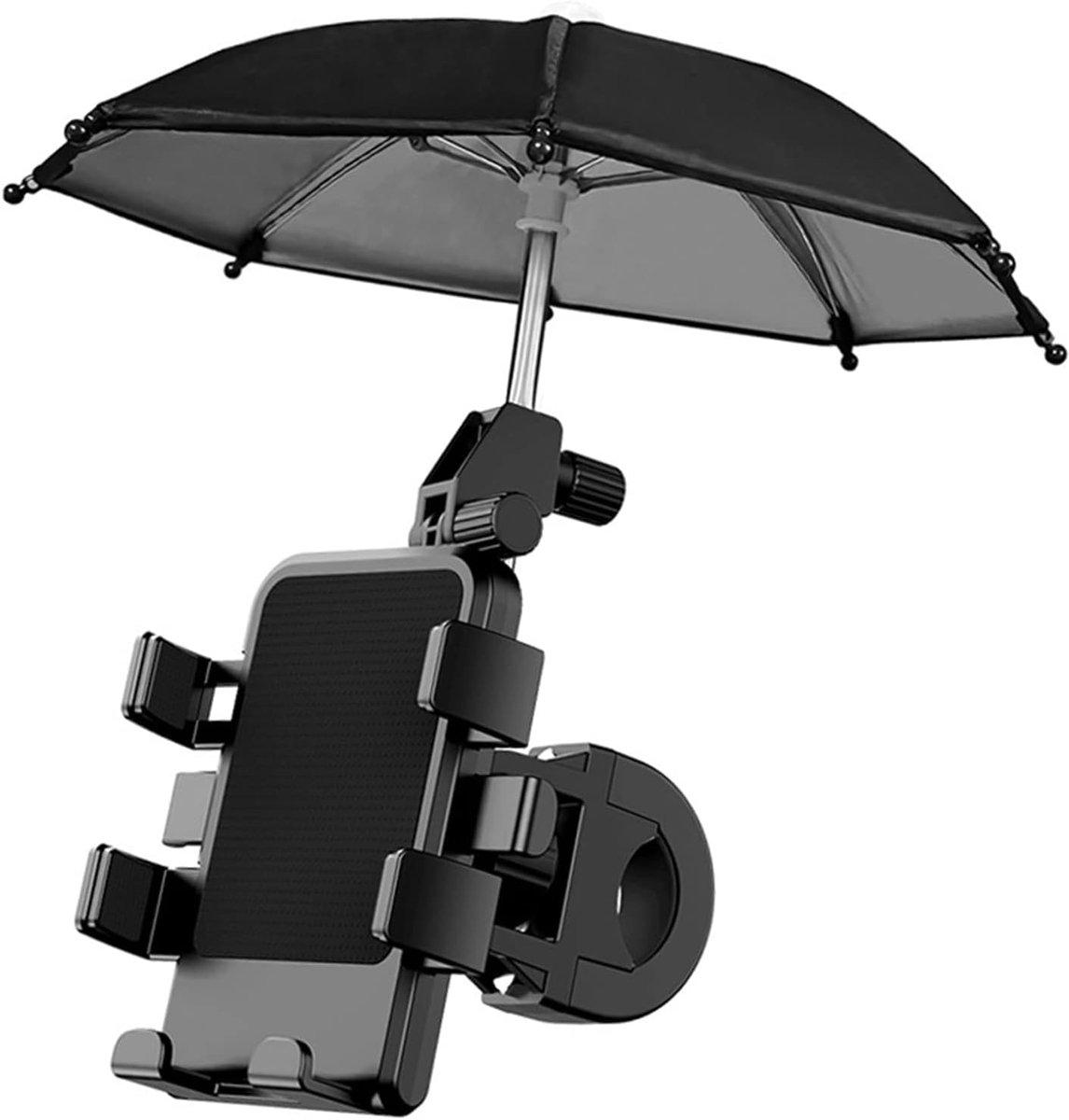 Telefoonhouder motor en fiets - stuurbevestiging - 360 graden draaibaar - met beschermkap - voor 4,7 tot 6,8 inch smartphones