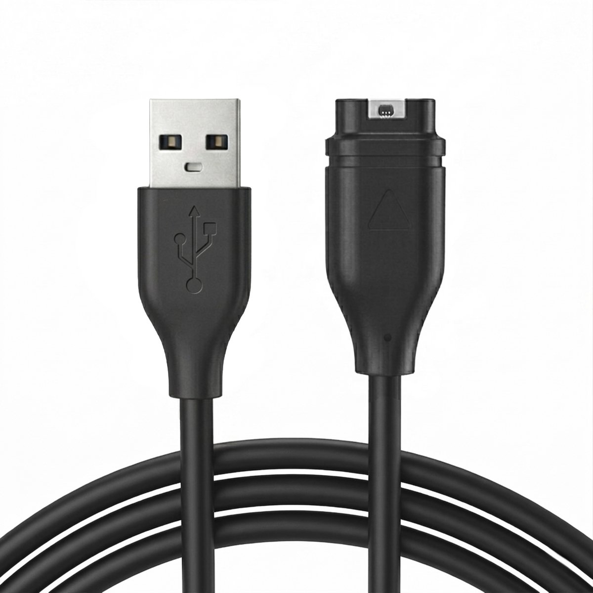 Qost - USB-A naar Garmin Kabel - 1 Meter - PVC - Zwart - Garmin oplaadkabel - Compatibel met Garmin Instinct / Forerunner / Fenix - 1-Pack