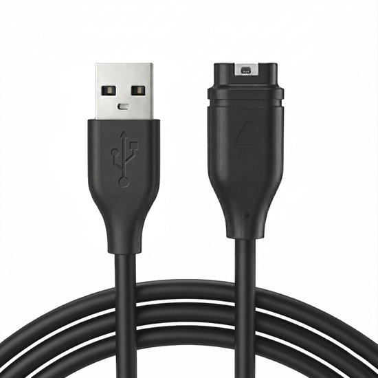 Qost - USB-A naar Garmin Kabel - 1 Meter - PVC - Zwart - Garmin oplaadkabel - Compatibel met Garmin Instinct / Forerunner / Fenix - 1-Pack