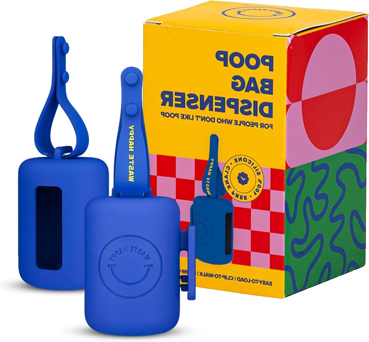 Hondenpoepzak Dispenser - Afvalzakhouder Hond - Hondenuitlaten - Eendelig Siliconen Ontwerp - 15 Zakken - Blauw