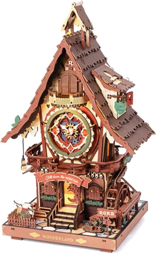 Horloge River City Avec Arbre, Champignon Et Pompe à Eau – Déco Cottage Unique