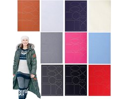 Zelfklevende stof, set van 10, donsjack, reparatieset met sterke hechting, waterdicht, scheurvast, koude, beugelpatches voor textiel, kleding, outdoor, jassen, jeans, tenten, slaapzakken