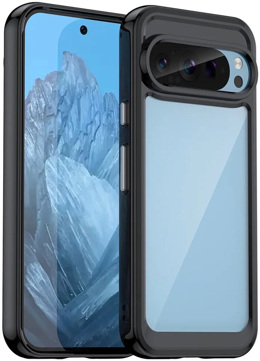 Hoesje geschikt voor Google Pixel 9 / 9 Pro - Phonesta Acrylic Hybrid Back Cover - Zwart
