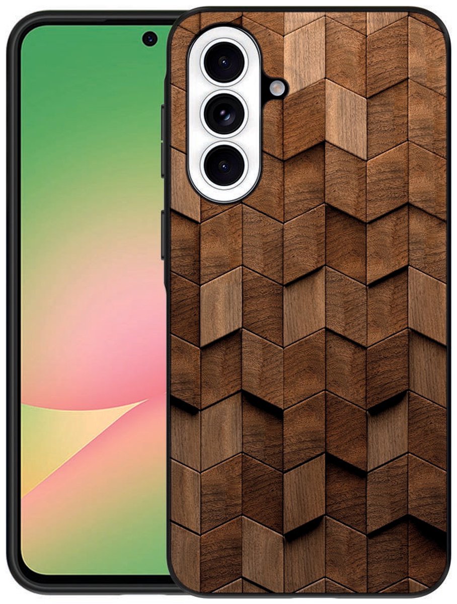 Wooden Cubes TPU Hoesje Samsung Galaxy A57