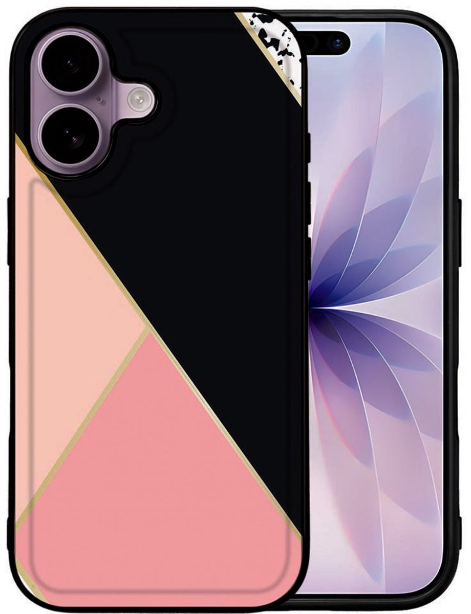 Backcover Apple iPhone 17 Black Pink Shapes