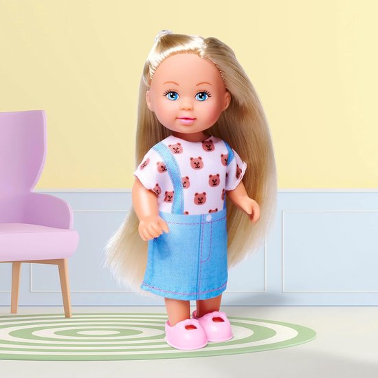 Speelpop - Mode pop - Kinderen spelen - Drie outfits - 12 cm - Blauw — afbeelding 3