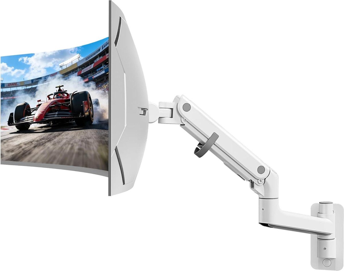 Monitor Wandbevestiging - Monitorarm - Ultrawide Schermen - Industriegrade Gasveer - 17-57 inch - Wit