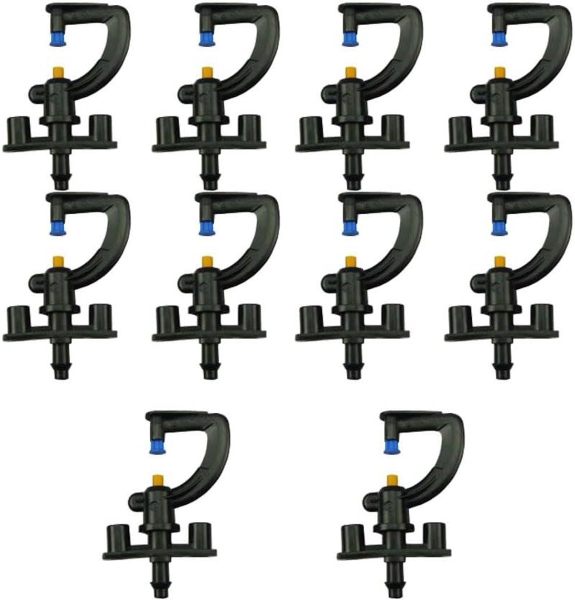 Micro Sprinkler Set - Druppelsysteem Onderdelen - Planten Water Geven - Uniforme Besproeiing - 10 Stuks - Zwart