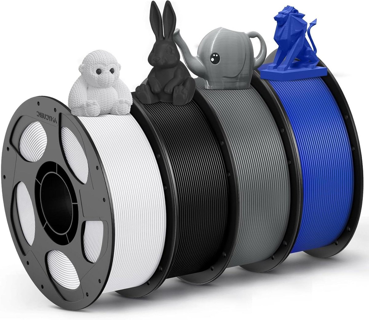 PETG Filament Set - 3D Printer Filament - 3D Printen - Afneembare Spoel - 4 kg - Diverse Kleuren