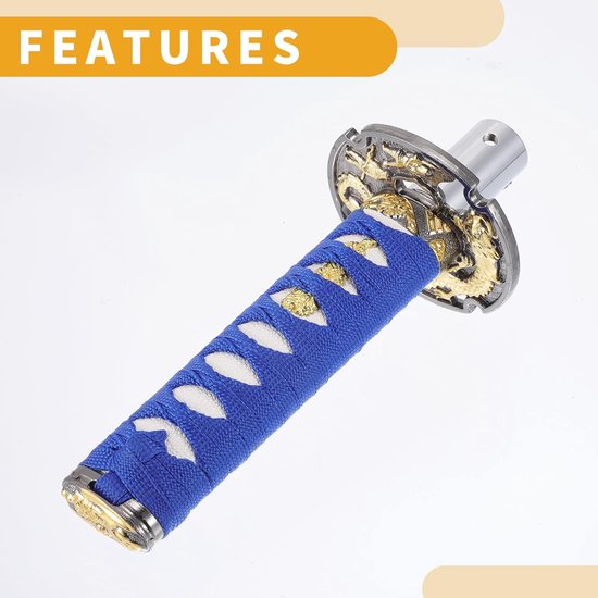 Schakelpook Auto - Pookknop Universeel - Rijervaring Verbeteren - 4 Adapter Maten - 20 cm Lengte - Blauw Wit — afbeelding 5