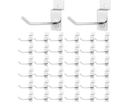 HOIGON 200 stuks lamellenwandhaken, 4 inch lamellenwandaccessoires paneel hangende haken, zware metalen lamellen wandhangers voor retaildisplays, garageorganisatie