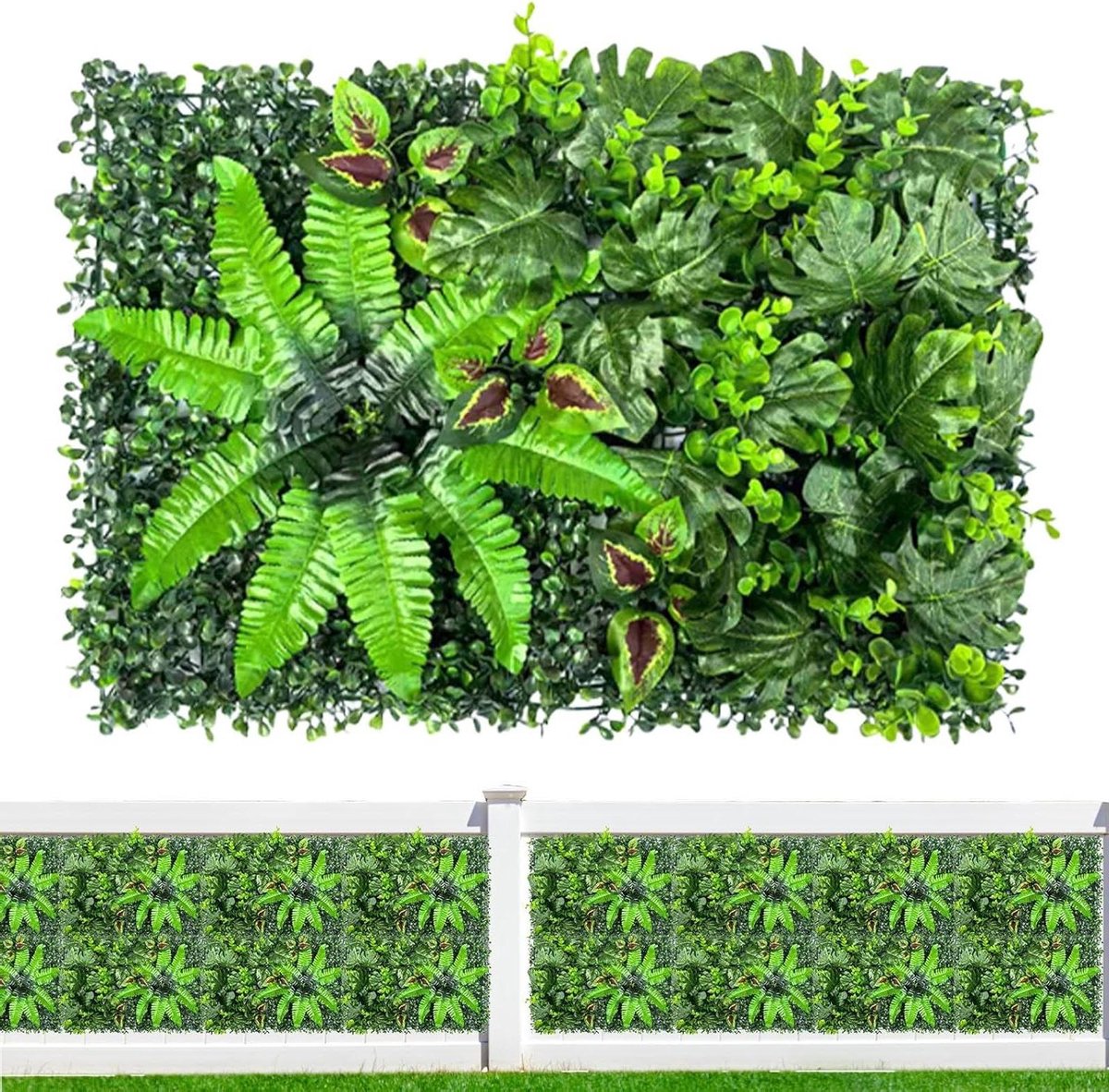 Kunstgras Muur Paneel - Groene Wand Decoratie - Ruimtes Aankleden - Weerbestendig Vervaagvrij - 40x60 cm - Groen