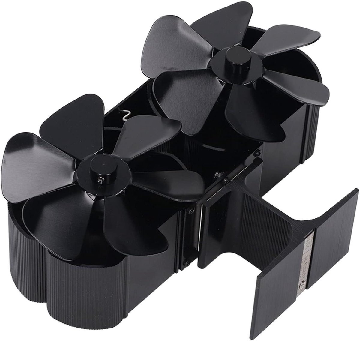 Houtkachel Ventilator - Haard Ventilator Warmte - Warmte Verdeling - 6 Bladen Stil - 25x19x11 cm - Zwart