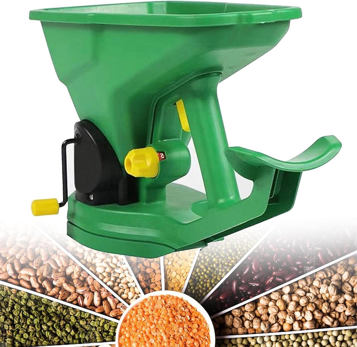 Hand Zaadstrooier - Zaad Dispenser - Gazon Zaaien - Verstelbaar Strooigebied - 1.5L - Groen