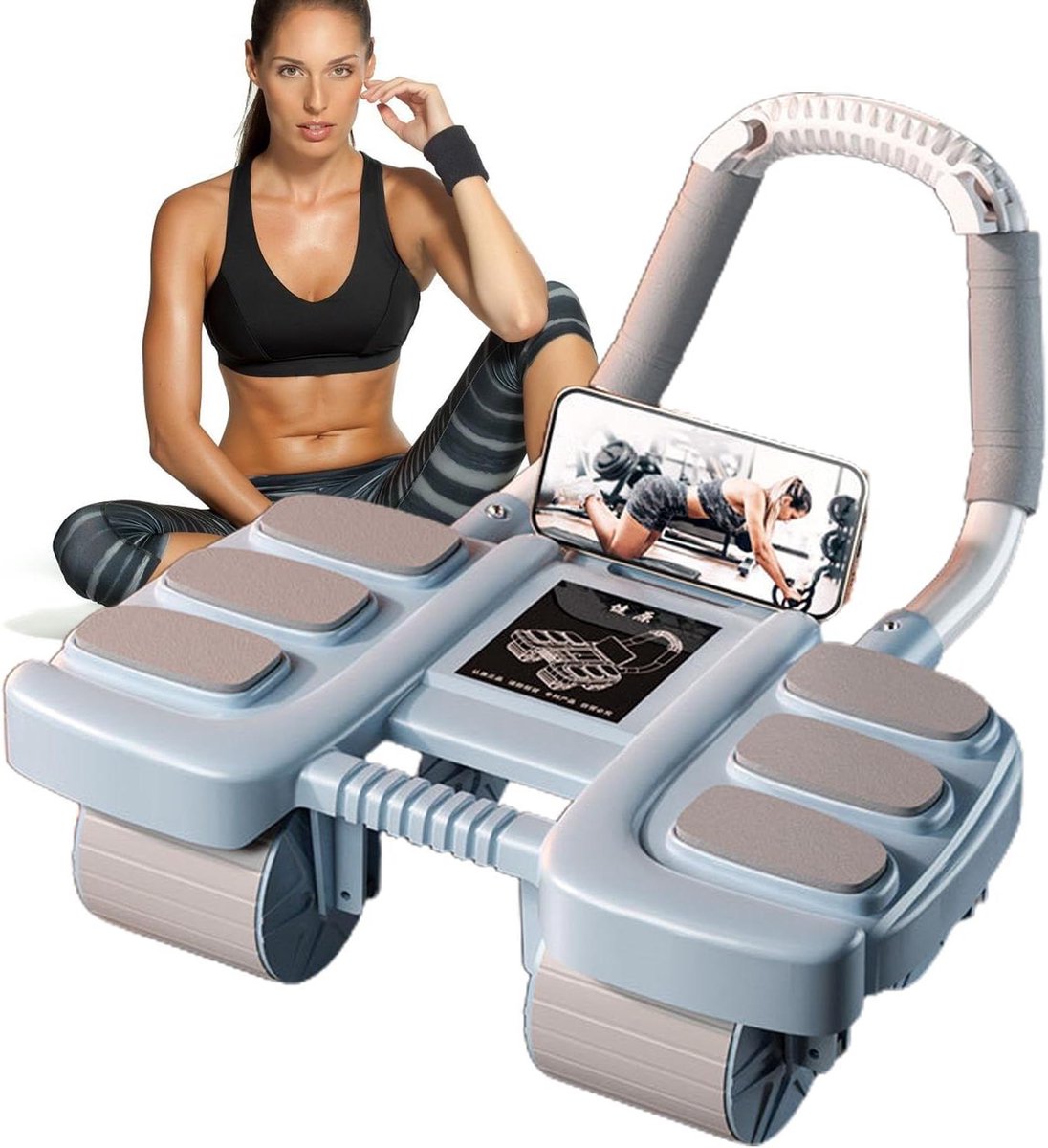 Buikspierroller - Ab Roller - Core Training - Automatische Rebound - 35x36x24 cm - Blauw