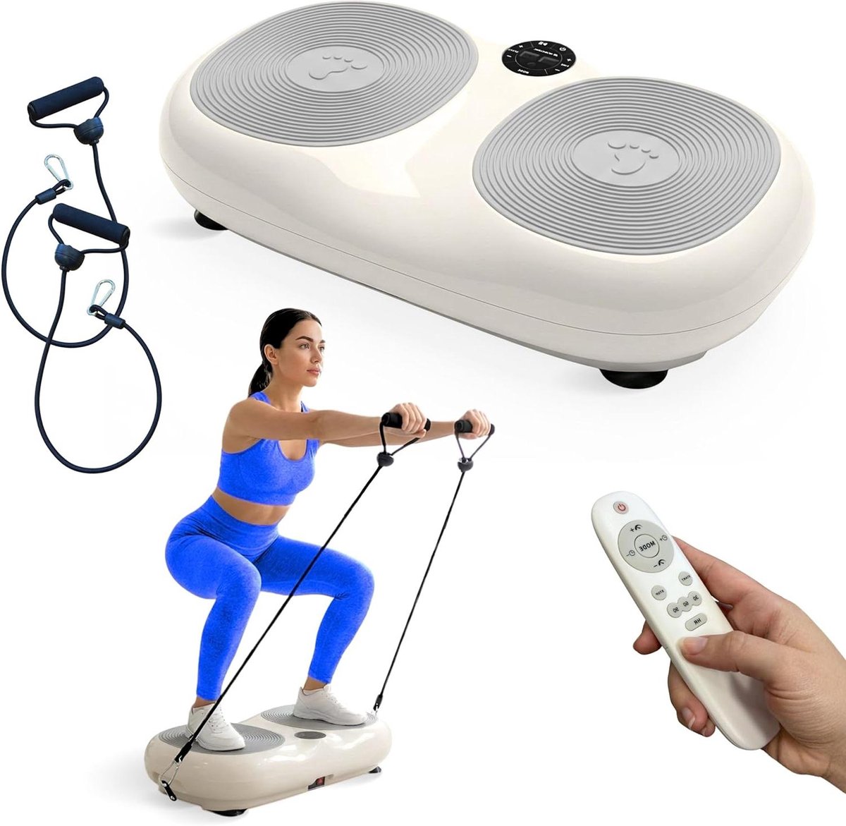Trilplaat - Vibratieplatform Vibratietrainer - Thuis Fitness - 99 Snelheidsniveaus - Tot 150 Kg - Wit