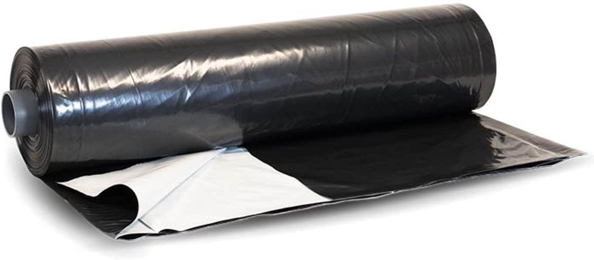 Kas Plastic Cover - Verduisterende Folie - Lichtontzegging Planten - UV-bestendig - 6 x 10 voet - Zwart Wit